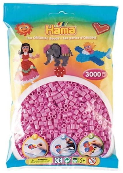 HAMA Midi Korálky 3000 ks Pastelově růžová