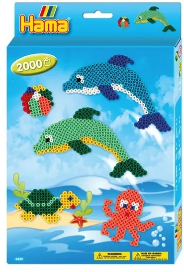Sada žehlících korálků Hama - delfíni 2000 ks.